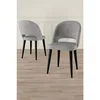 Hanah Home set trpezarijskih stolica Pane 6 kom, siva tkanina Babyface, crne metalne noge