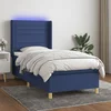 Krevet box spring s madracem LED plavi 100x200 cm od tkanine