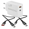 Hitri USB-C USB-A polnilnik 120W univerzalni omrežni + komplet 1m kabla