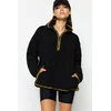 Trendyol Black Plush Knitted Sports Sweatshirt