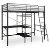 Krevet na kat sa stolićima u okviru crni metalni 90 x 200 cm