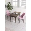 Hanah Home trpezarijski set Arp, sto i 2 stolice, ploča u dekoru drveta Baroque, roze tkanina Babyface
