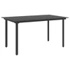 Vrtni blagovaonski stol crni 150 x 80 x 74 cm čelik i staklo