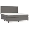 Vidaxl Box spring postelja z vzmetnico siva 160x200 cm umetno usnje