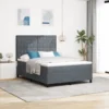 LED Box Spring Krevet s madracem Tamno siva 160 x 200 cm Baršun