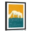 Plakat s paspartujem konj na travniku - 40x60 no frame
