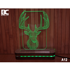 Black Cut 3D Lampa Jelen, Zelena