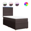 Vidaxl Box spring postelja z vzmetnico temno rjava 100x200 cm blago