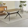 Trpezarijski sto Urban Hrast keramička ploča/Crne metalne noge 1800x900x76mm