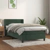 VIDAXL Box spring postelja z vzmetnico temno zelen 90x190 cm