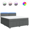Vidaxl Box spring postelja z vzmetnico temno siva 180x200 cm blago