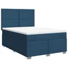 Vidaxl Box spring postelja z vzmetnico modra 140x190 cm blago