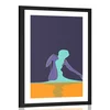 Plakat s paspartujem skrivnostna ženska - 30x45 silver