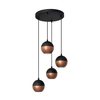 LED luster na sajli MIDWAY 4xGU10/4,8W/230V crna/bakarna