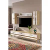 Hanah Home TV komoda Ilay, hrast Sapphire / bela / zlatna