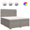 Vidaxl Box spring postelja z vzmetnico taupe 180x200 cm blago