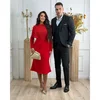 Elegantna crvena haljina sa čipkom - M