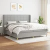 shumee Box spring postelja z vzmetnico svetlo siva 200x200 cm blago