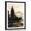 Plakat s paspartujem umetniška pokrajina v sepia varianti - 40x60 white