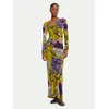 Desigual Vsakodnevna obleka Neckline Lacroix 25WWVK37 Zelena Slim Fit
