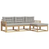 Set vanjskih sofa 4 pcs Bijela i svjetlosiva Poliester