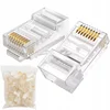 Rosfix Set 100 Kos RJ45 Vtič UTP Kat. 6 – 8P8C, Zlati Kontakti | Za Kabli LAN V Patch Panelih, (5000244395)