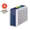 PLANET Industrial Layer 3 5-Port Managed L3 10G Ethernet (100/1000/10000) Aluminium, Blue