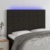 Vidaxl vidaXL Vzglavje postelje z LED diodo črno 144x5x118/128 cm blago