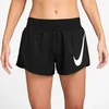 Nike W NK ONE SWSH HBR DF MR 3IN BR, ženske hlače za trčanje, crna HV2616
