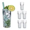 Northix Set 6 kozarcev za dolge pijače 350 ml reliefni dizajn
