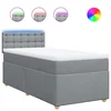 Vidaxl Box spring postelja z vzmetnico svetlo siv 100x200 cm blago