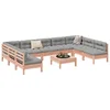 10-dijelni set vrtnih sofa s jastucima masivnog drva duglazije