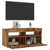 vidaXL TV omarica z LED starinski les 90x35x40 cm inženirski les
