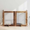 Vrata za pse s postoljem 4 pcs Staro drvo 80 x 100 cm