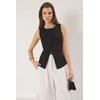 Trendyol Black Fleto Pocket Detailed Buttoned Regular Knitted Vest