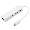 FAST ASIA Adapter konvertor USB 3.1 TIP C na 3x HUB + RJ45 beli