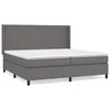 Vidaxl Box spring postelja z vzmetnico siva 200x200 cm umetno usnje