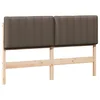 Vidaxl Tapecirano vzglavje Rjava in taupe 150 cm Masivno borovo les