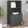 Regal za knjige VIKEN antracit sivi 60 x 35 x 123 cm drveni
