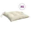 Vidaxl Blazine za stole 6 kosov kremno bele 40x40x7 cm oxford tkanina