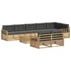 Set vanjskih sofa s jastukom 9 pcs Bijela i antracit Poliester