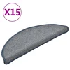 Vidaxl Stopniščne preproge 15 kosov 56x17x3 cm svetlo sive in modre polkrožne