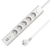 MicroConnect Schuko USB podaljšek s 5 vtičnicami in stikalom 1,5 m, bel, MC-GRU00515WS-USB
