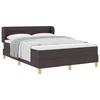 Vidaxl Postelja z vzmetnico z vzmetnico Temno rjava 140 x 190 cm blago
