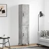 vidaXL Visoka omara betonsko siva 34,5x34x180 cm inženirski les