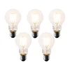 Komplet 5 LED žarnic E27 A60 prozorna 6W 630lm 2200K