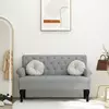 Klupa s naslonom svjetlosiva 120 x 62 x 75,5 cm od tkanine
