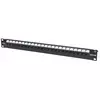 Intellinet Patch Panel, Cat6, UTP, 24 Port, 1U, Locking Function, Top Entry Punch Down, Black