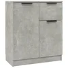 Komoda 2 kom siva boja betona 60x30x70 cm od konstruiranog drva