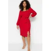 Trendyol Curve Ženska haljina TBBSS23AH00184, Crvena